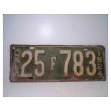 1924 Oklahoma License Plate Green w/White Letters