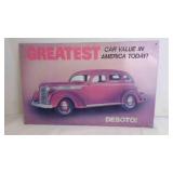 1990s Metal DeSoto Greatest Car Value Store Sign