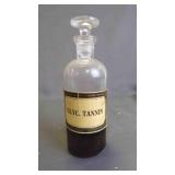 Antique Apothecary Clear Glass Bottle w/ Topper
