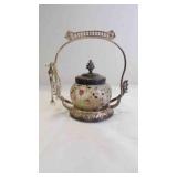 Antique Victorian Opalescent Glass Pickle Castor