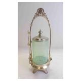 Antique Victorian Opalescent Glass Pickle Castor