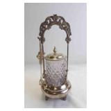 Antique Victorian Diamond Cut Glass Pickle Castor