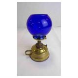 Antique Mini Brass Stand & Glass Ball Oil Lamp