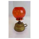 Antique Mini Brass Stand & Glass Ball Oil Lamp
