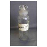 Antique Glass Pharmacy Herb/Seasoning Bottle w/Lid