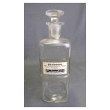 Antique Glass Pharmaceutical Medicine Bottle w/Lid