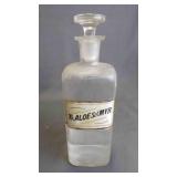 Antique Glass Pharmaceutical Medicine Bottle w/Lid