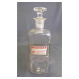 Antique Glass Pharmaceutical Medicine Bottle w/Lid