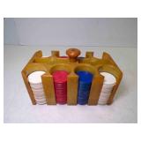 Vintage Mid Century Bakelite Poker Chip Caddy
