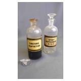 Antique Glass Pharmaceutical Medicine Bottle w/Lid