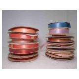 (15) Vintage Acetate Satin Ribbon Spools Floral