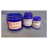 (3) Vintage Cobalt Blue Apothecary Glass Bottles