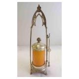 Antique Victorian Opalescent Glass Pickle Castor