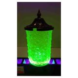 Antique Victorian (Uranium) Glass Pickle Castor
