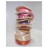 (7) Vintage Wide 100% Acetate Satin Ribbon Spools