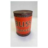 Vintage 2-Lb BLISS Coffee Metal Tin Can - EMPTY
