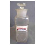 Antique Glass Pharmaceutical Medicine Bottle w/Lid