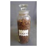 Antique Glass Pharmacy Herb/Seasoning Bottle w/Lid