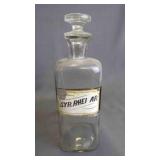 Antique Glass Pharmaceutical Medicine Bottle w/Lid