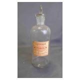 Antique Apothecary Clear Glass Bottle w/ Topper