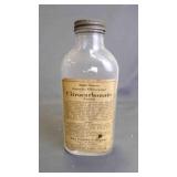 Antique Apothecary Clear Glass Bottle w/ Cover