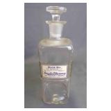Antique Glass Pharmaceutical Medicine Bottle w/Lid