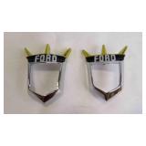 (2) New 1955-56 Ford Fairlane Crest Emblem Bezels