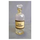 Antique Apothecary Clear Glass Bottle w/ Topper