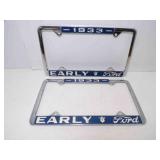 Pair 1933 Ford EARLY Flathead V8 Chromed License