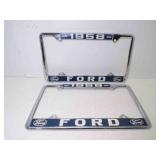 Pair 1958 Ford Chromed License Plate Frames