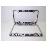 Pair 1948 Ford EARLY Flathead V8 Chromed License
