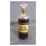 Antique Glass Pharmaceutical Medicine Bottle w/Lid
