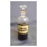 Antique Glass Pharmaceutical Medicine Bottle w/Lid