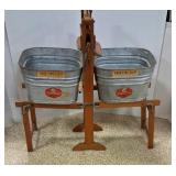 Antique Roll-Ezy Folding Bench Clothes Wringer