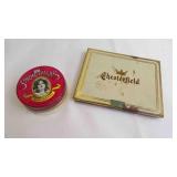 (2) Vintage Chesterfield Tin & Colonial Candle Can