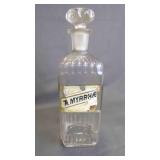 Antique Glass Pharmaceutical Medicine Bottle w/Lid