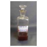 Antique Glass Pharmacy Prescription Bottle w/ Lid