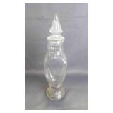 Vintage Glass Apothecary Jar w/ Spiral Point Lid