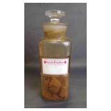 Antique Glass Pharmacy Herb/Seasoning Bottle w/Lid
