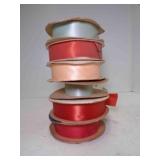 (6) Vintage Wide 100% Acetate Satin Ribbon Spools