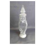 Vintage Glass Apothecary Jar w/ Spiral Point Lid