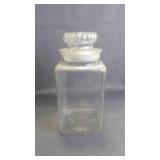 Vintage Square Glass Apothecary Storage Store Jar