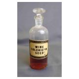 Antique Glass Pharmaceutical Medicine Bottle w/Lid