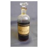 Antique Glass Pharmaceutical Medicine Bottle w/Lid