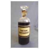 Antique Apothecary Clear Glass Bottle w/ Topper