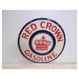 Vintage 30" Double Sided Porcelain Red Crown