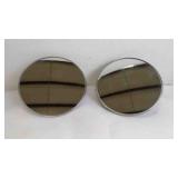 (2) Vintage Stainless Steel Feder Mount Mirrors