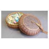 Vintage Hand-Woven Bamboo Wicker Sewing Basket