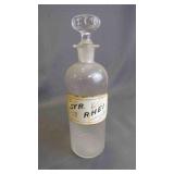 Antique Glass Pharmaceutical Medicine Bottle w/Lid