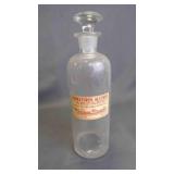 Antique Glass Pharmaceutical Medicine Bottle w/Lid
